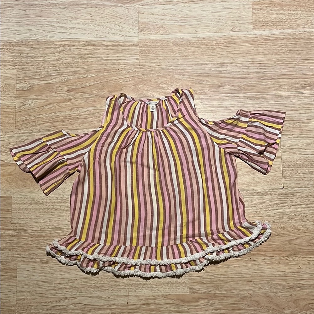 Striped Cold Shoulder Top